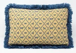 Vtg Mww Manual Woodworkers Farm Animal Tapestry Lumbar Pillow Blue Fringe 17X12. Fixed Price $36.00.