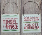 Primitives By Kathy Christmas Wall Hangings Decor 4" X Set Of 2 Holiday. Fixed Price $19.99.