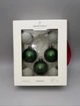 Hearth With Magnolia 7 Glass Green & White Ornaments Box. Fixed Price $19.99.