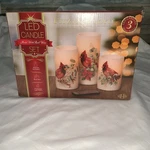 Fitz Floyd 3 Candle Set Remote Controled Real Wax Flicker Cardinals Bird. Fixed Price $25.00.