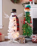 3-FT. Lighted Character Christmas Tree Festive Holiday Home Decor Elf Snowman. Fixed Price $87.99.