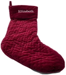 Pottery Barn Elizabeth Velvet Quilted Stocking Christmas Holiday Xmas Ruby Red. Fixed Price $58.30.