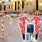 Solar Candy Cane Christmas Lights Remote Outdoor Pathway Stake. Fixed Price $21.95.