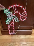 Northlight 18" Led Lighted Candy Cane Christmas Window Silhouette Decoration. Fixed Price $14.00.
