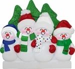 Snowmen Family 4 People Personalized Christmas Ornament. Fixed Price $18.25.