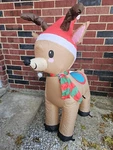 Reindeer W/ Scarf 3.5 Ft Tall Airblown Inflatable Gemmy Home Accents Holiday. Fixed Price $19.99.