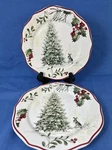 2 Better Homes & Gardens Christmas Tree Bunny Rabbit Plate 8 3/4" Salad Snack Vt. Fixed Price $16.80.