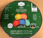 New! Holiday Time 100 Multicolor Led Super Bright G30 Lights Green Wire 58.1'. Fixed Price $32.50.