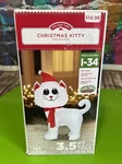 Gemmy 3.5 Ft Airblown Inflatable Christmas Kitty Wearing Santa Hat. Fixed Price $37.99.