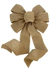 Natural Burlap Ribbon Wreath Bow 10 Wide 18 Long Tails Memorial July Mothers. Fixed Price $28.99.