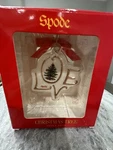Vtg Spode Christmas Tree Love Ornament Green With Red Ribbon New In Box. Fixed Price $14.50.