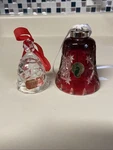 Waterford Ruby Red Cut To Clear Christmas Bell Ornament Snow Crystals. Fixed Price $46.55.