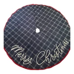 Christmas Tree Skirt 48IN Denim Blue With Red Rustic Farm House Holiday Time. Fixed Price $18.99.