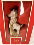 Lenox 2012 Ivory Porcelain Blue Polka Dots Gold Giraffe Baby's First Christmas. Fixed Price $22.99.