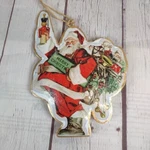 Metal Christmas Ornament Santa With Bag Of Toys 2-SIDED By Ganz Nwt. Fixed Price $11.99.