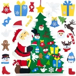 Jun-electron Diy Felt Christmas Tree Set 3.2FT Green With Ornaments & Lights. Fixed Price $17.23.