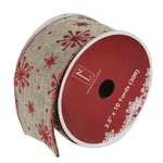 Northlight Snowflake Beige Burlap Wired Christmas Ribbon 2.5" X 10 Yards. Fixed Price $14.49.
