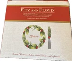 Fitz & Floyd Tartan Christmas Believe Snack Plate With Spreader Open Box. Fixed Price $23.00.