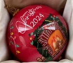 Li Bien Pier 1 2024 Reverse Painted Glass Ball Ornament Cottage Scene. Fixed Price $48.99.