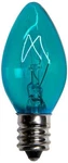 Box Of 25 C7 Twinkle Teal Double Dipped Transparent Christmas Bulbs. Fixed Price $31.98.