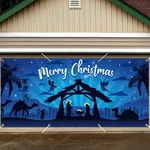Gisgfim Outdoor Holy Nativity Christmas Holiday Garage Banner Cover Decorat. Fixed Price $18.57.