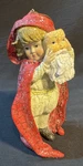 Bethany Lowe Girl With Red Cape And Santa Mask Ornament. Fixed Price $15.00.