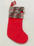 New Ashland 18" Double Plaid Ruffle Christmas Stocking Free Ship. Fixed Price $16.95.