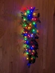 Pre-lit White/multicolored Battery Operated Artificial 3FT Christmas Garland Euc. Fixed Price $9.95.