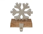 Northlight 6.25-INCH Silver Snowflake Wood Look Base Christmas Stocking Holder. Fixed Price $23.74.