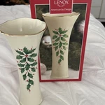 Lenox Holiday Dimension Collection Holly Pierced Bud Vase #800831. Fixed Price $20.00.