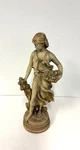 Hip Moreau Statue By Alexander Backer Co Chalkware Girl Holding Basket. Fixed Price $79.99.