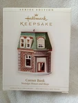 2006 Hallmark Keepsake Ornament Corner Bank #23 Nostalgic Houses And Shops. Fixed Price $8.25.
