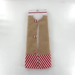 Nwt Burlap Fabric Red White Striped 48" Round Christmas Tree Skirt Farmhouse. Fixed Price $17.00.