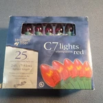 Holiday Time C7 Transparent Red String Lights Ct Indoor Outdoor 25FT 125WATTS. Fixed Price $8.98.