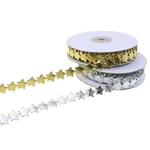 2 Rolls Gold And Silver Star Glitter Polyester Ribbon Decoration For Wedding,.... Fixed Price $18.48.