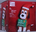 Gemmy Christmas 6 Ft Ate Santa's Cookies Dog Airblown Inflatable Nib. Fixed Price $99.99.