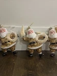Gold Glitter Santa Claus Christmas Ornament, By Holiday Time 3 Pack. Fixed Price $14.99.