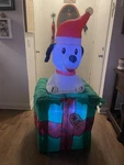 Home Holiday Accents 5FT Inflatable Animated Led Dog Gift Box By Gemmy. Fixed Price $44.99.