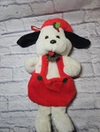 Vintage Santa's Best Double Pocket 21" Dog Christmas Stocking - Rennoc 1980S. Fixed Price $50.00.
