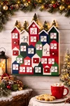 Wooden Christmas Advent Calendar Village 25 Drawers Lighted Holiday Decor Gift. Fixed Price $58.99.