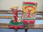 Midwest Engelbreit Love Christmas Cast Iron Stocking Holder Hanger. Fixed Price $79.50.