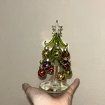 Ls Arts Glass/crystal Christmas Tree W/12 Ornaments Mirrored New W/box. Fixed Price $16.00.