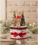 Bethany Lowe Retro Ruby Reindeer On Box Christmas Figure Bottle Brush TL4379. Fixed Price $49.95.