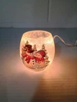 Stony Creek Snowman Couple Pre Lit Lighted Frosted Glass Vase 3 Votive. Fixed Price $19.99.