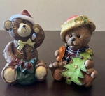 Greenbrier International Christmas Pair Of Bear Holding Tree & Bag Figure 5. Fixed Price $7.99.