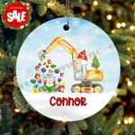 Kids Personalized Excavator Christmas Ornaments, Xmas Decoration Gift For Ki.... Fixed Price $16.90.