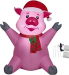 Airblown Inflatables 3.5 Foot Christmas Pig Santa Hat Decoration Holiday Time. Fixed Price $24.90.