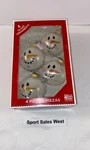 Kitschy Snowman Holiday Time Set Of Four Glass Christmas Tree Ornaments Glittery. Fixed Price $18.95.