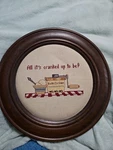 Vintage Needlepoint Wall Art Bluebell Ice Cream Maker W/ Scoops. Fixed Price $21.25.
