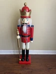 Large Wooden Nutcracker King 36 Red Gold Christmas Decor Soldier Holiday Displa. Fixed Price $79.99.
